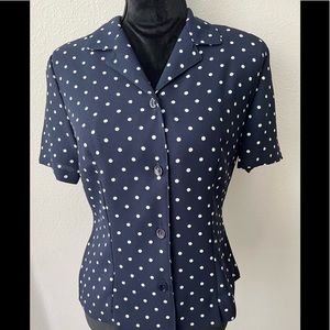 Sag Harbor Polk a dot Jersey top Small